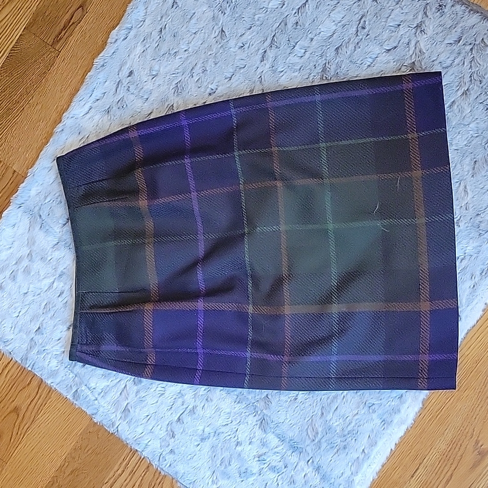 Talbots 100% Wool Green/Purple Plaid Skirt, Women's Size 6, Great Condit… - Picture 8 of 8
